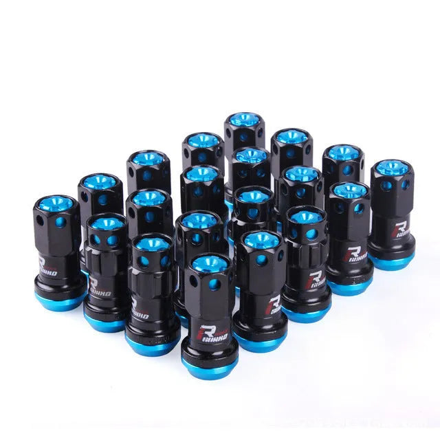 Aluminium alloy automobile wheel hub nuts in multiple colours with M12 thread specifications