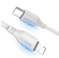 White USB-C to Lightning charging cable with 2m length for iPhone and iPad