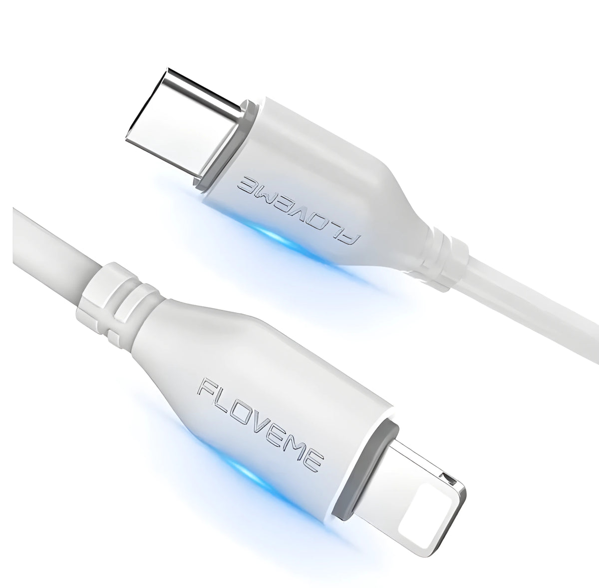 White USB-C to Lightning charging cable with 2m length for iPhone and iPad