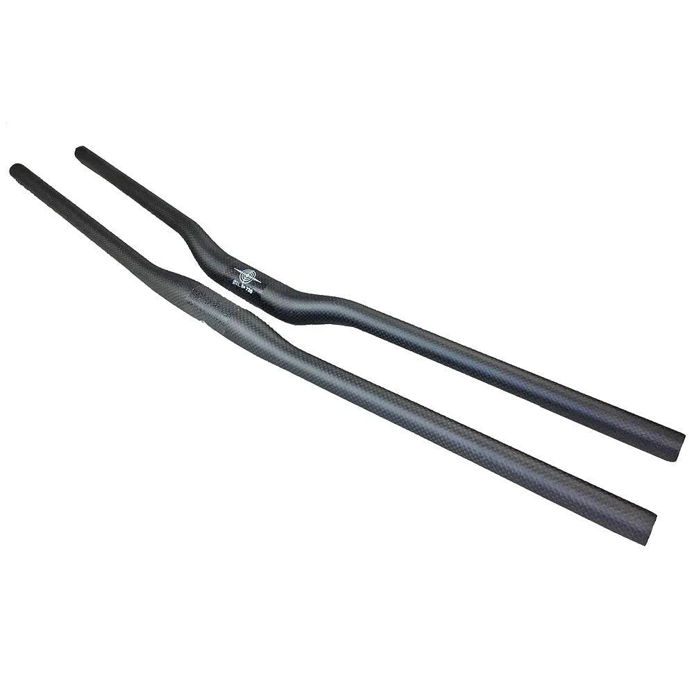 Full carbon fibre mountain bike handlebar, 31.8mm clamp, 580-760mm length, 3K matte or glossy finish, straight or swallow shape