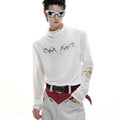 Mesh ice-feeling slim bottoming shirt in black or white with long sleeves and close-fitting Asian sizing