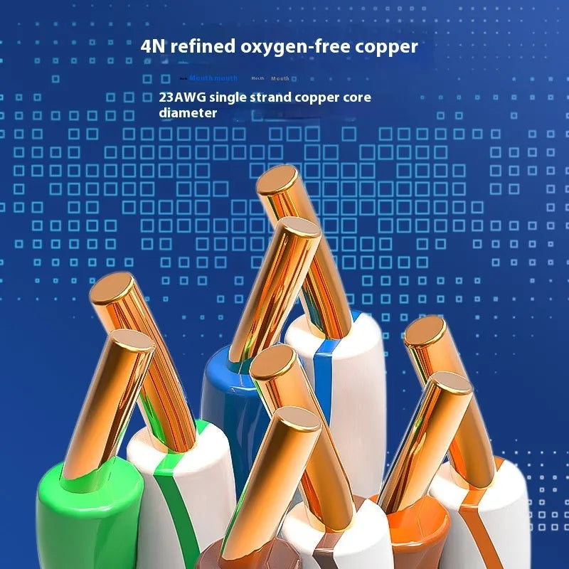 305-metre reel of blue Cat6 oxygen-free copper network cable with gigabit and 10-gigabit ethernet support