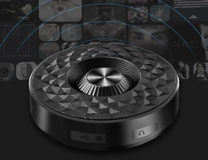 Mini wireless Bluetooth sound box speaker in black, orange and silvery white colour options.