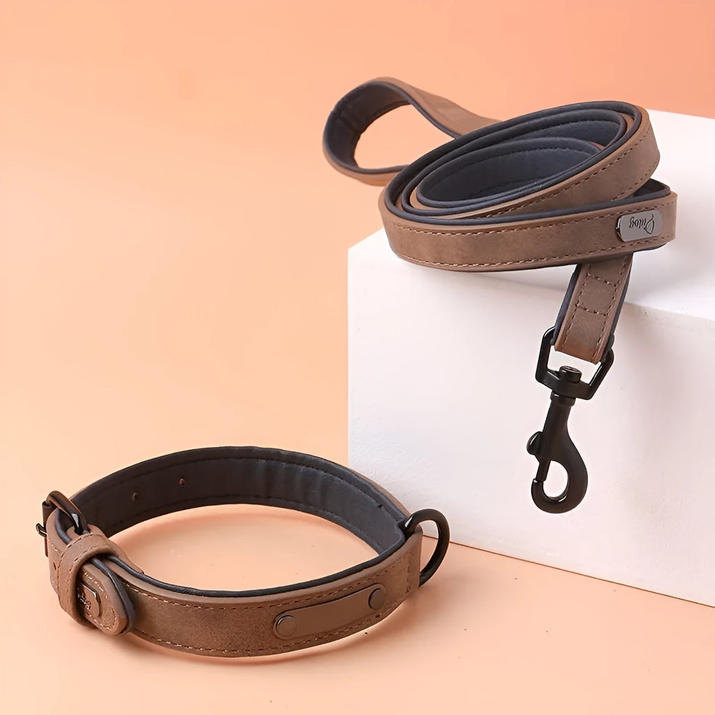 Adjustable anti-loss dog collar showing double-layer thickening construction in available colour options