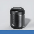 Black portable Bluetooth speaker with 30W output, showing front grille and compact size