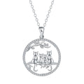 Copper necklace with four kitten pendant design and cross chain style