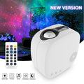 Black and white star projector showing laser nebula moon projection with Bluetooth connectivity