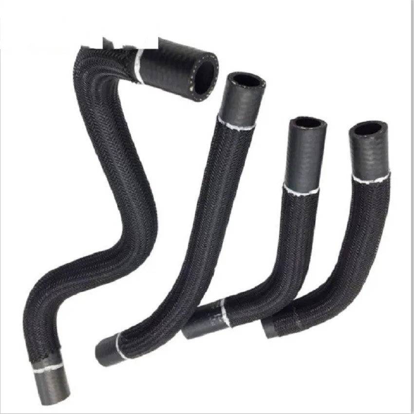 Black self-winding flame-retardant polyester sleeve for automotive wire protection, shown in a coil.