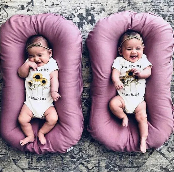 75x45cm cotton baby nest bed with bionic design for newborns, available in multiple colours