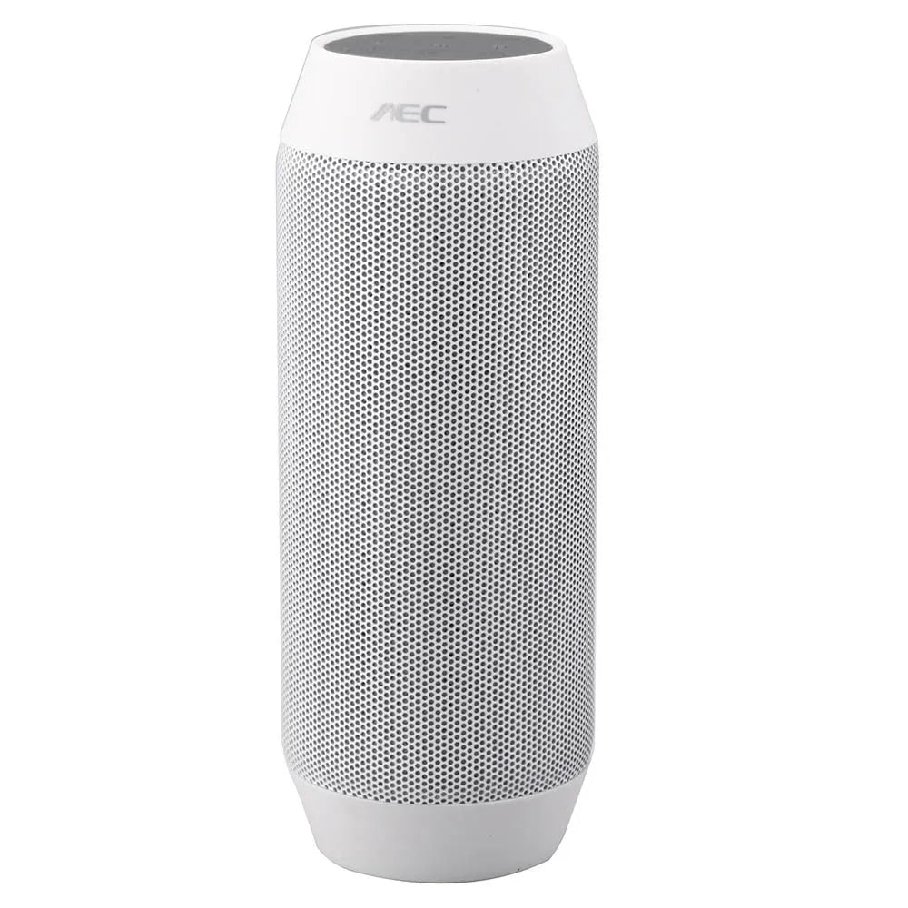 Mini black Bluetooth stereo speaker with colourful RGB lights displaying on front panel
