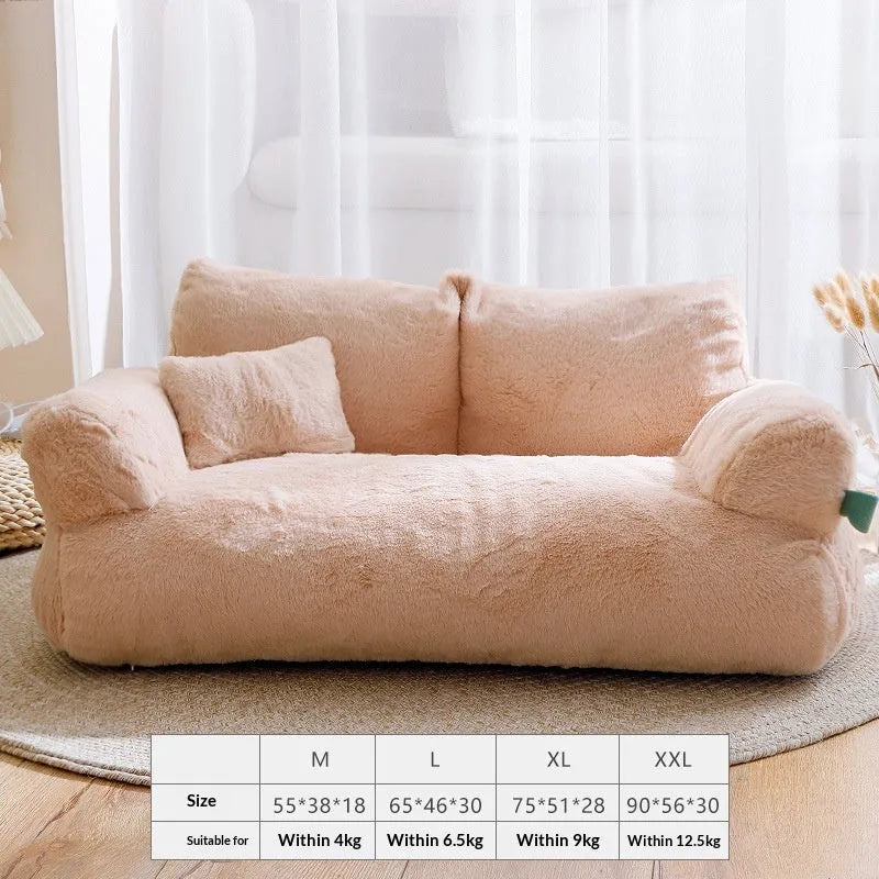 Warm pet bed with removable washable cover in Mousse Coffee, available in sizes M to XXL for pets under 4 kg to 12.5 kg