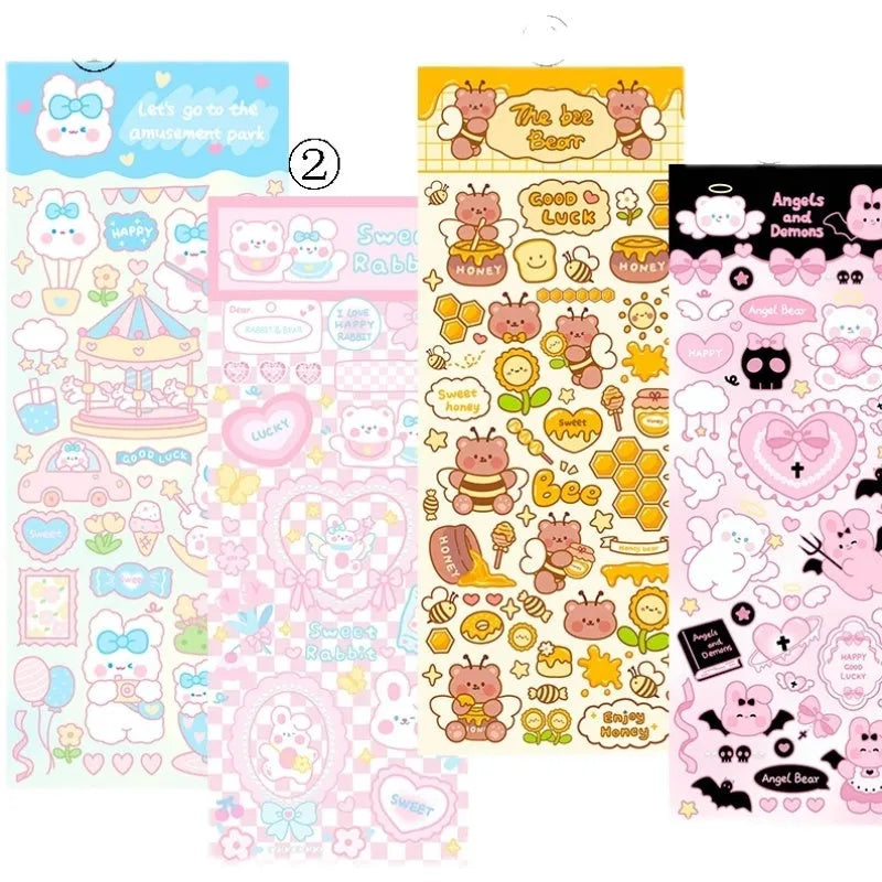 PVC waterproof cartoon style stickers for agenda notebook decoration