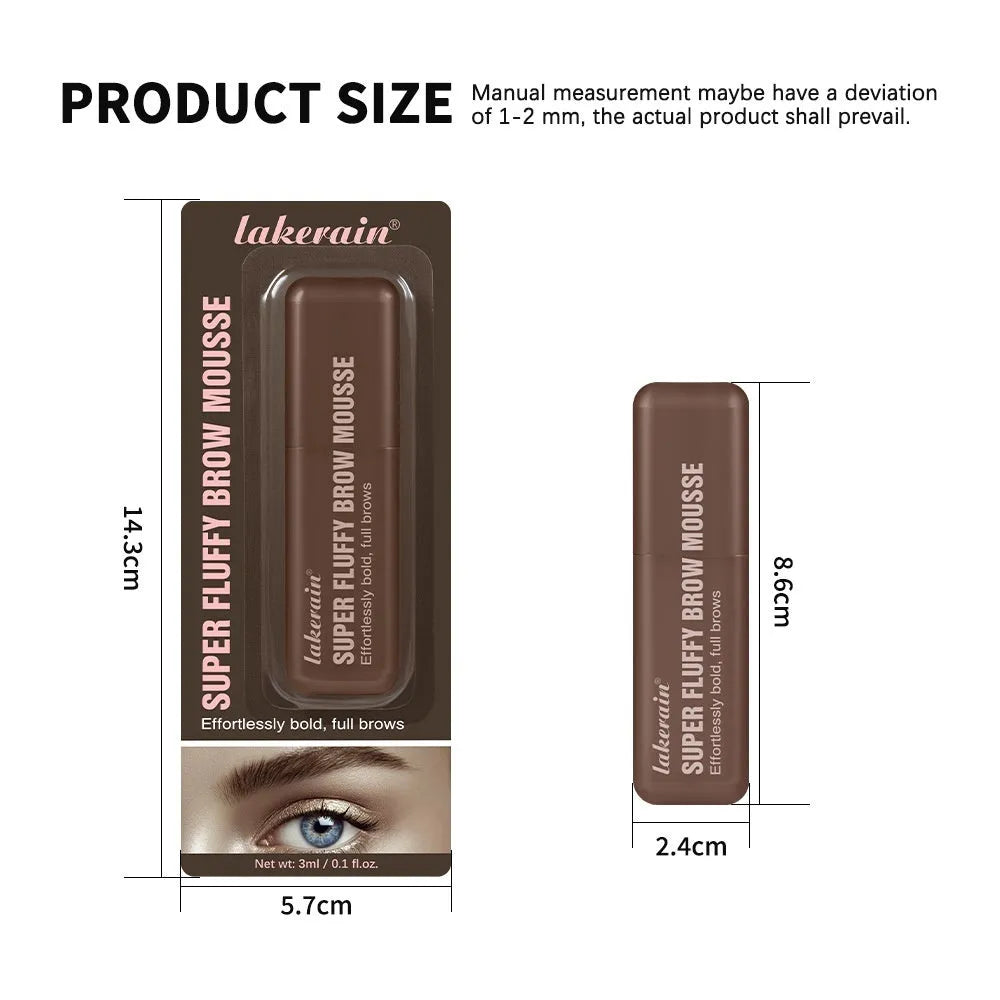 Eyebrow cream mousse tube with six colour shade options for eyebrow shaping