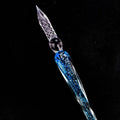 Glass dip pen with glass nib in a choice of colours, shown for calligraphy and drawing use