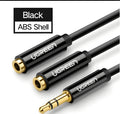Short 0.2m earphone cable with 3.5mm gold connector in choice of black, grey or white