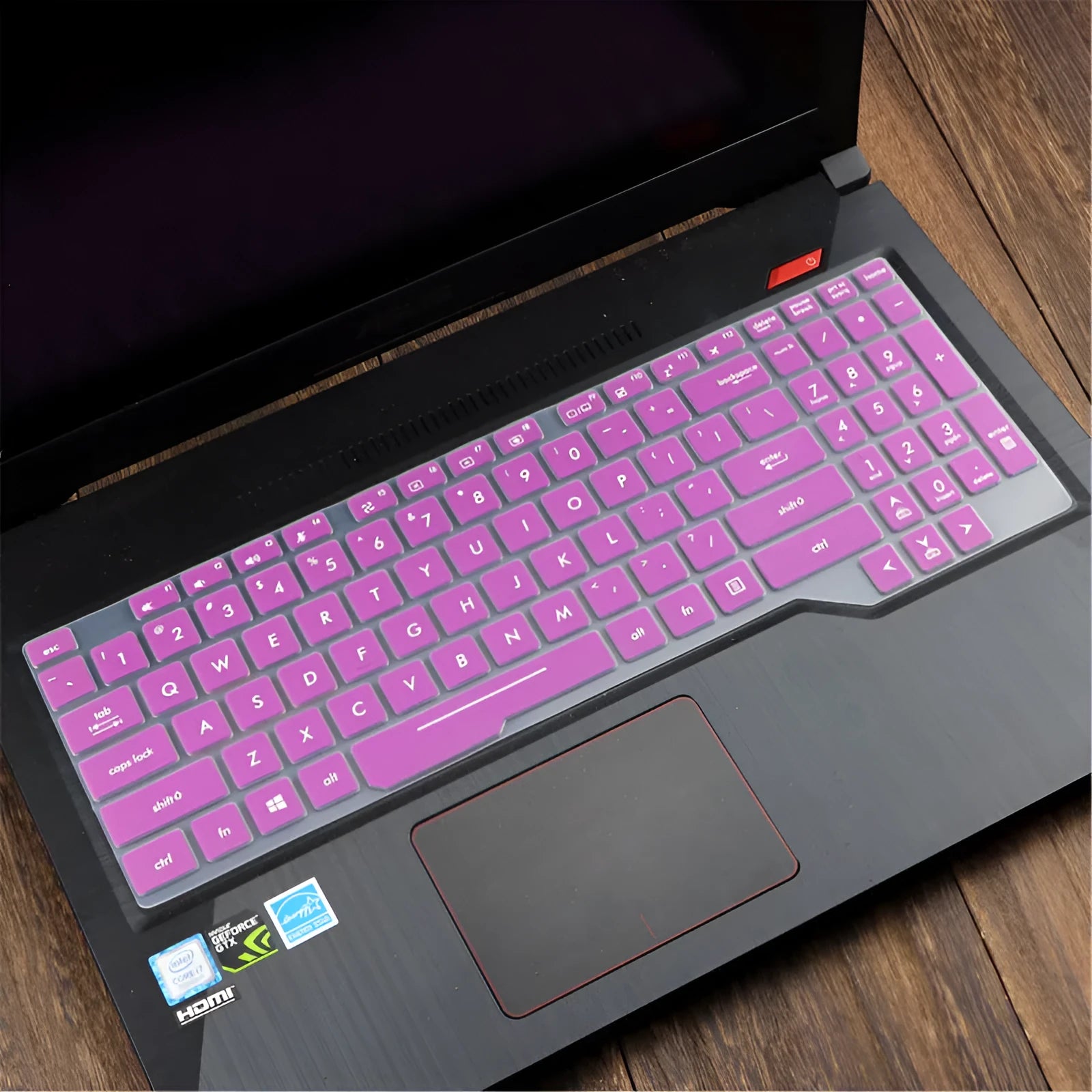 ASUS Flight laptop keyboard protective film cover in multiple colour options on a keyboard