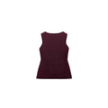 Dark red women's sleeveless vest cardigan with 3D pattern, slim fit viscose fibre construction