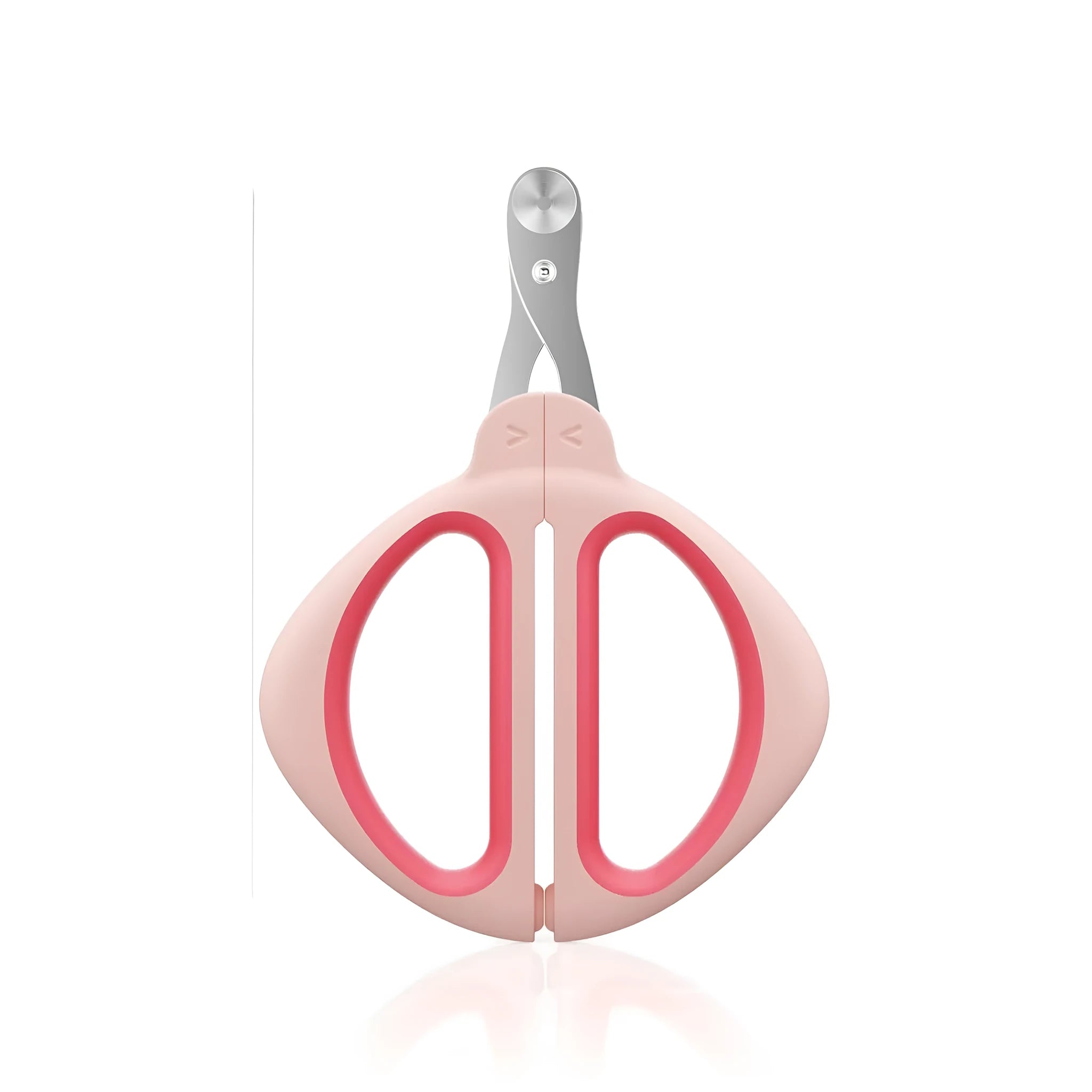 Blue cat nail clipper with a round positioning hole and a non-slip handle.