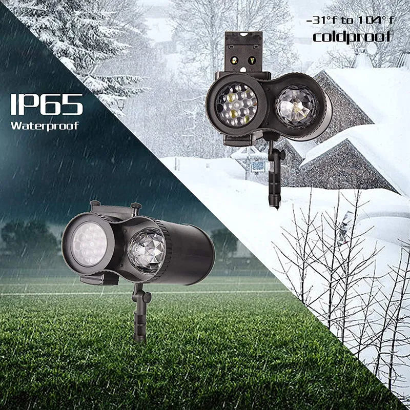 Outdoor waterproof double tube animated watermark light with IP65 rating and LED illumination