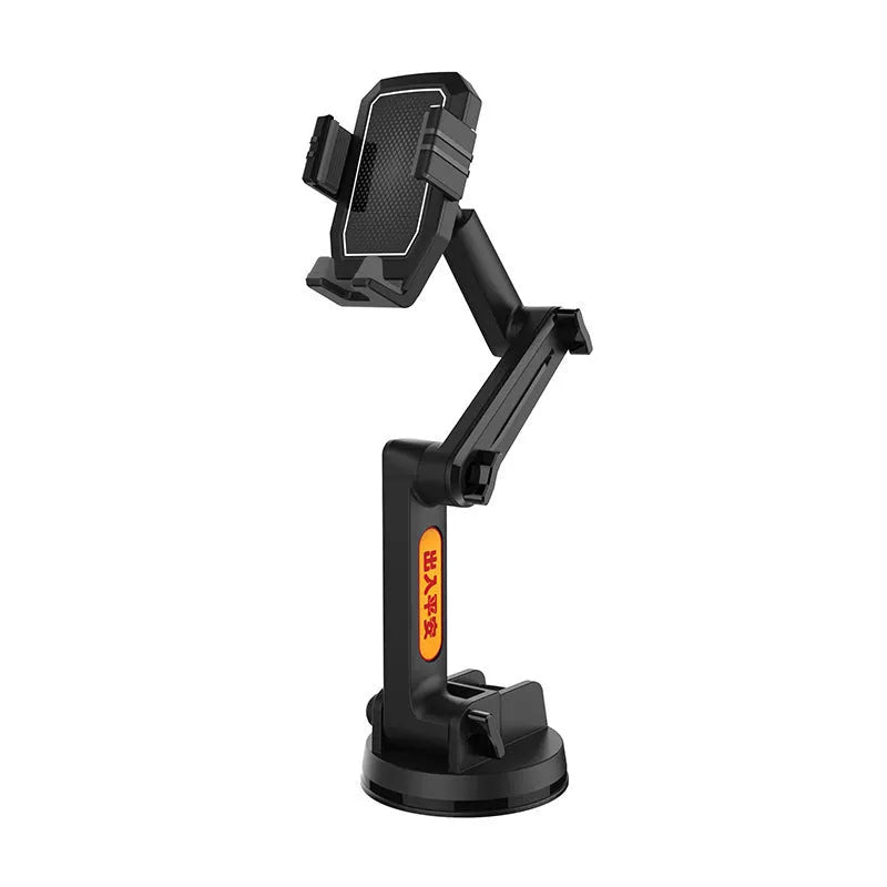 Suction cup car phone holder in grey or green, ABS and sponge, for dashboard and glass