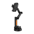 Suction cup car phone holder in grey or green, ABS and sponge, for dashboard and glass