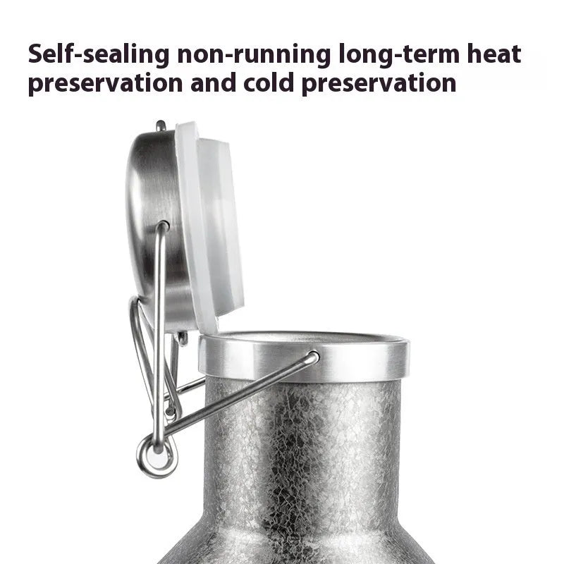 Large capacity outdoor portable stainless steel thermal pot with double layer insulation for camping hiking travel