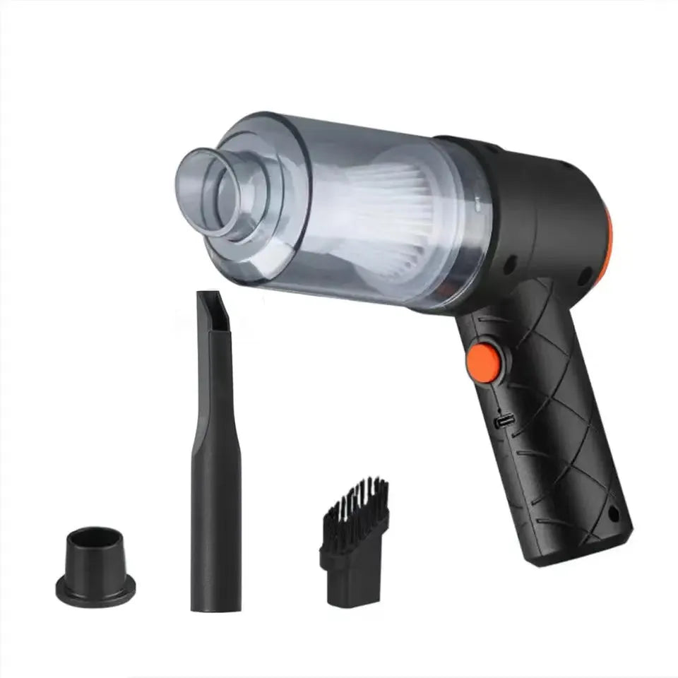 Black wireless handheld car vacuum cleaner with 0.5L dust cup for car interior and home use