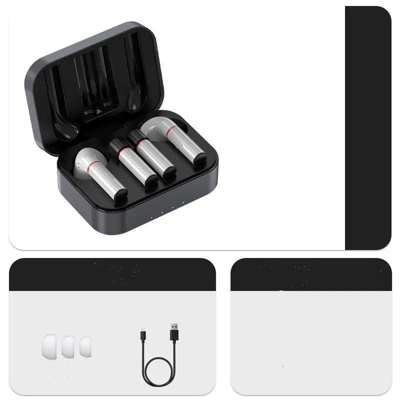 Magnetic Bluetooth headset earbuds with charging case blue black in-ear wireless