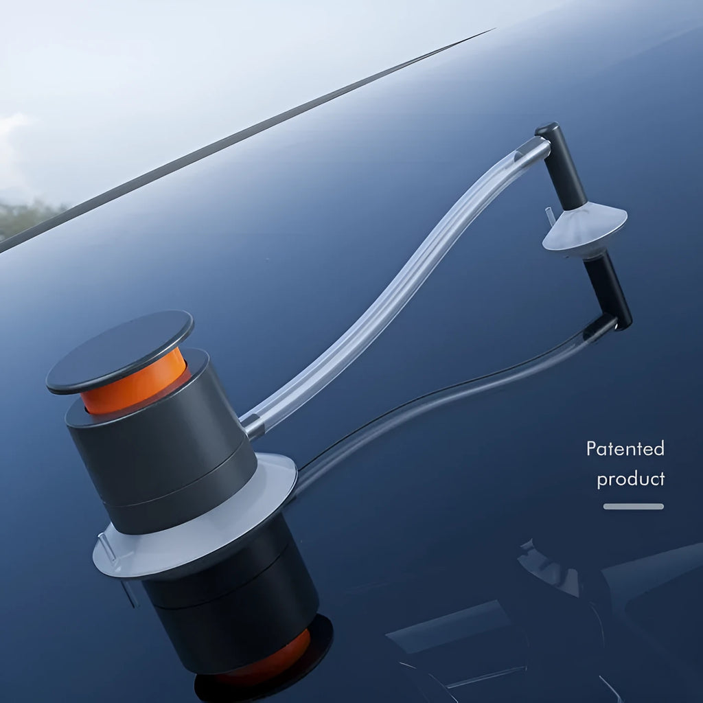 Car windshield crack repair tool with plastic applicator for DIY emergency glass repair