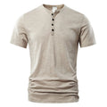Men's slub cotton short sleeve T-shirt in solid colours showing British style casual design