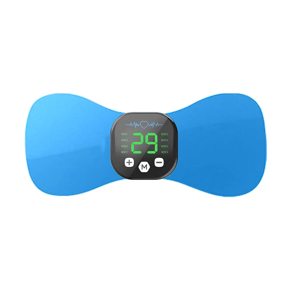 Cervical pulse massage pad EMS portable rechargeable with blue colour option for travel and home use
