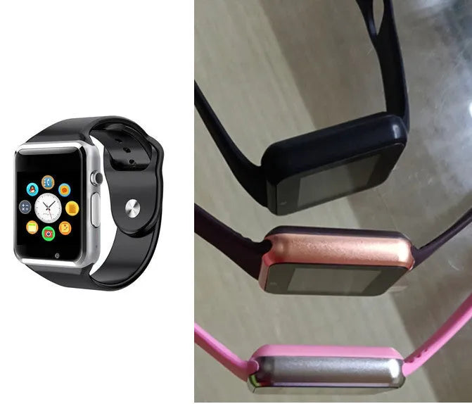 A1 Smart Watch with 1.54-inch touchscreen in black, silver, white, gold, pink, red, green or blue colour options