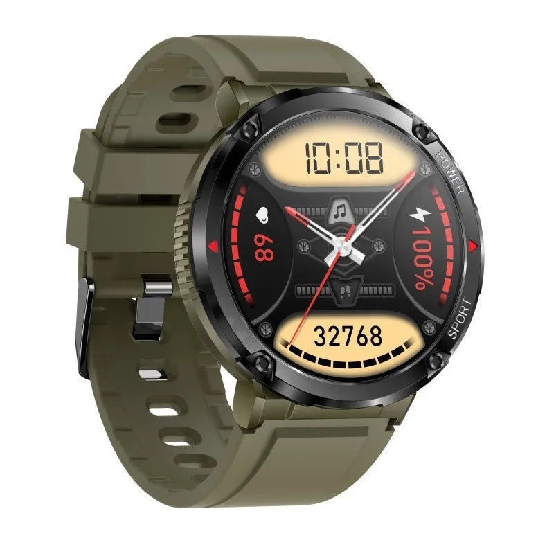 T30 Smart Watch in black on wrist, showing watch face with health stats and call notification.