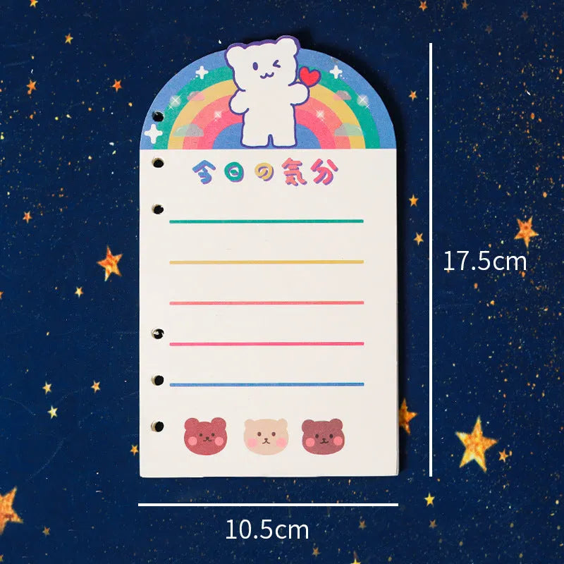 A6 loose-leaf notebook with girl-themed design for 6-hole binder systems