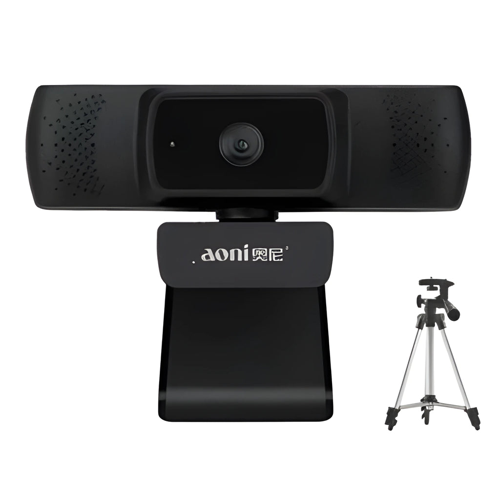 Black desktop teaching camera with microphone, 12MP CMOS sensor, wired connection, and small or large bracket.