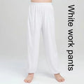 Children's high elasticity martial arts practice trousers in black, shown in a front view.
