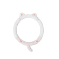 Plush cartoon animal embroidered steering wheel cover with rabbit fur, for winter.
