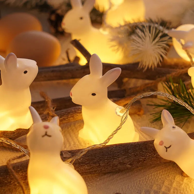 Easter plastic egg lamp 1.5M 10-lamp warm white light string with Cross or Smile design