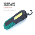 Black and green auto repair work light with USB cable for charging vehicle inspections