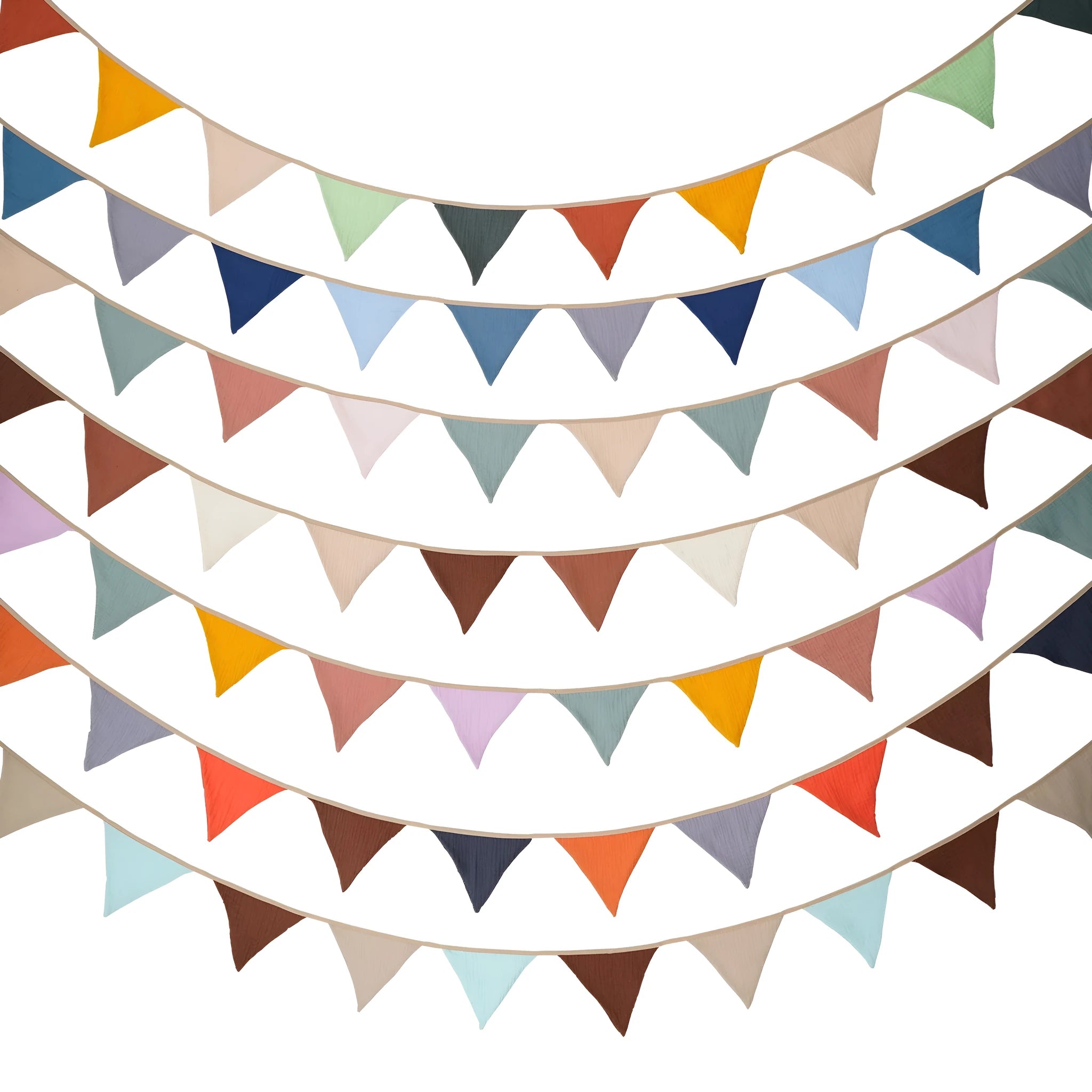 Double-layer cotton crepe pennant birthday party decoration flag in Tiffany Blue