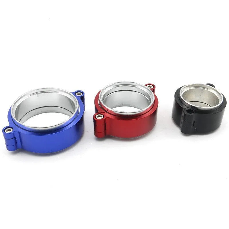 Aluminium fixed movement exhaust clamp in black for turbine downspout car modification