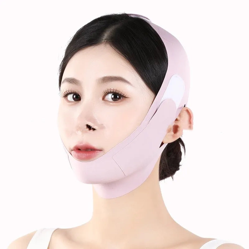 Small V Face Shaping Mask in purple and green with 9.0 graphene fabric for lifting and tightening
