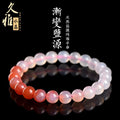 Yanyuan agate bracelet showing gradient salt source colour on wrist, with geometry style beads.