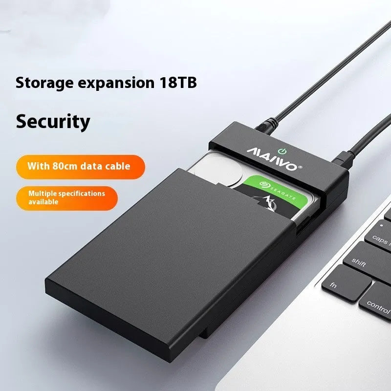 3.5-inch SATA to USB hard disk enclosure with sliding cover in black and silver colour option