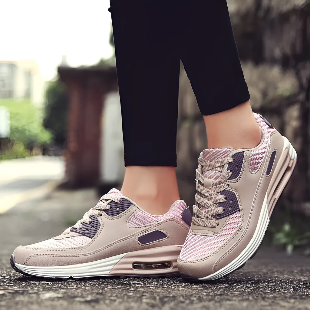 Women's casual shoes with 3.5cm heel in beige orange, grey, and pink purple colours