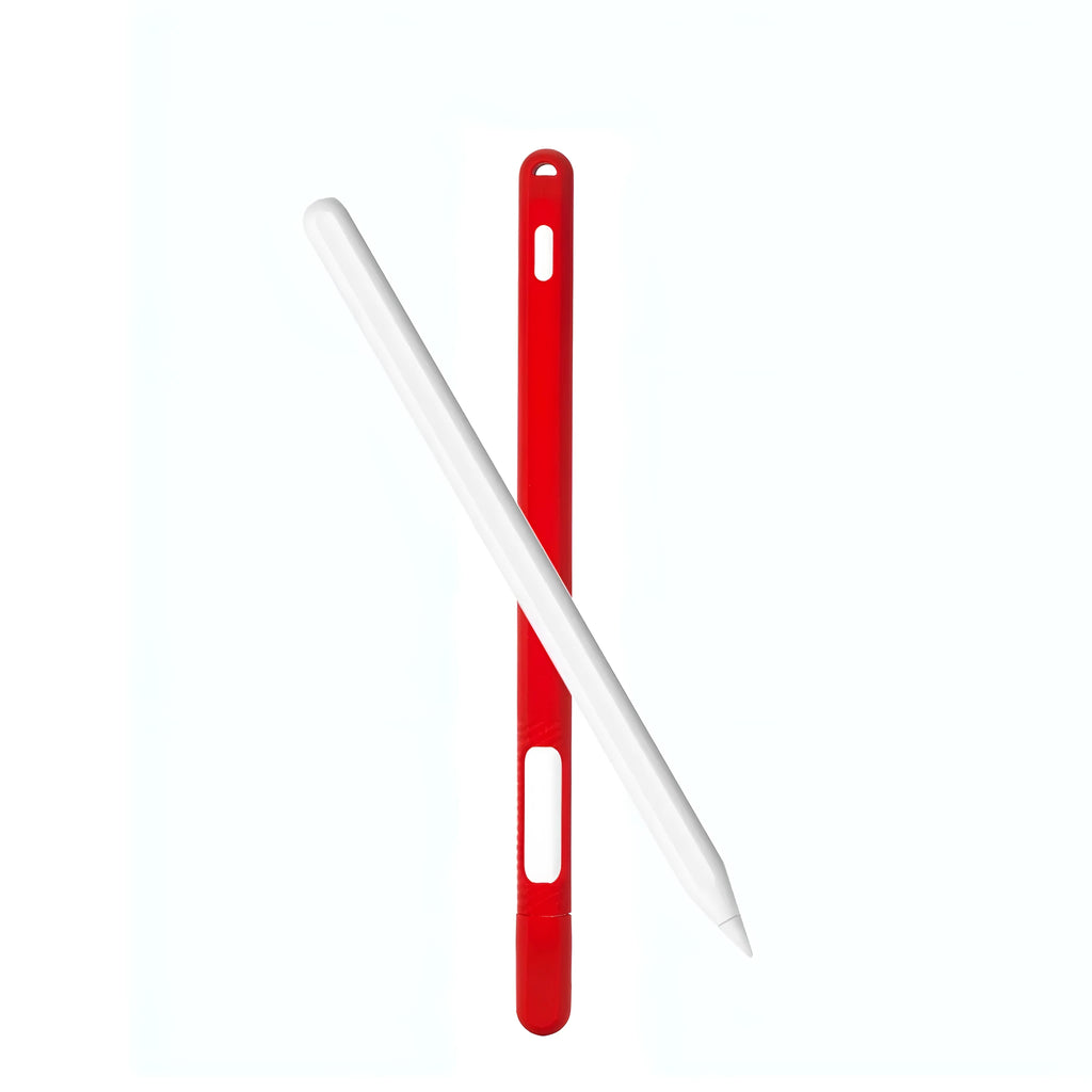 Silicone touch pen set for Apple Pencil 2 with storage cover and non-slip grip, shown in peppermint green