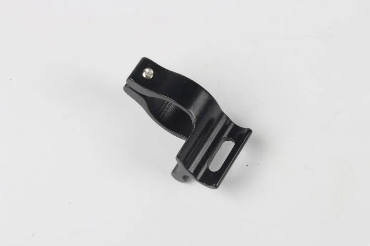 Black aluminium alloy vehicle clamp ring with 28.6mm diameter for securing cables and hoses.