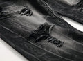 Ripped black straight-leg denim jeans for men in plus size range, front view
