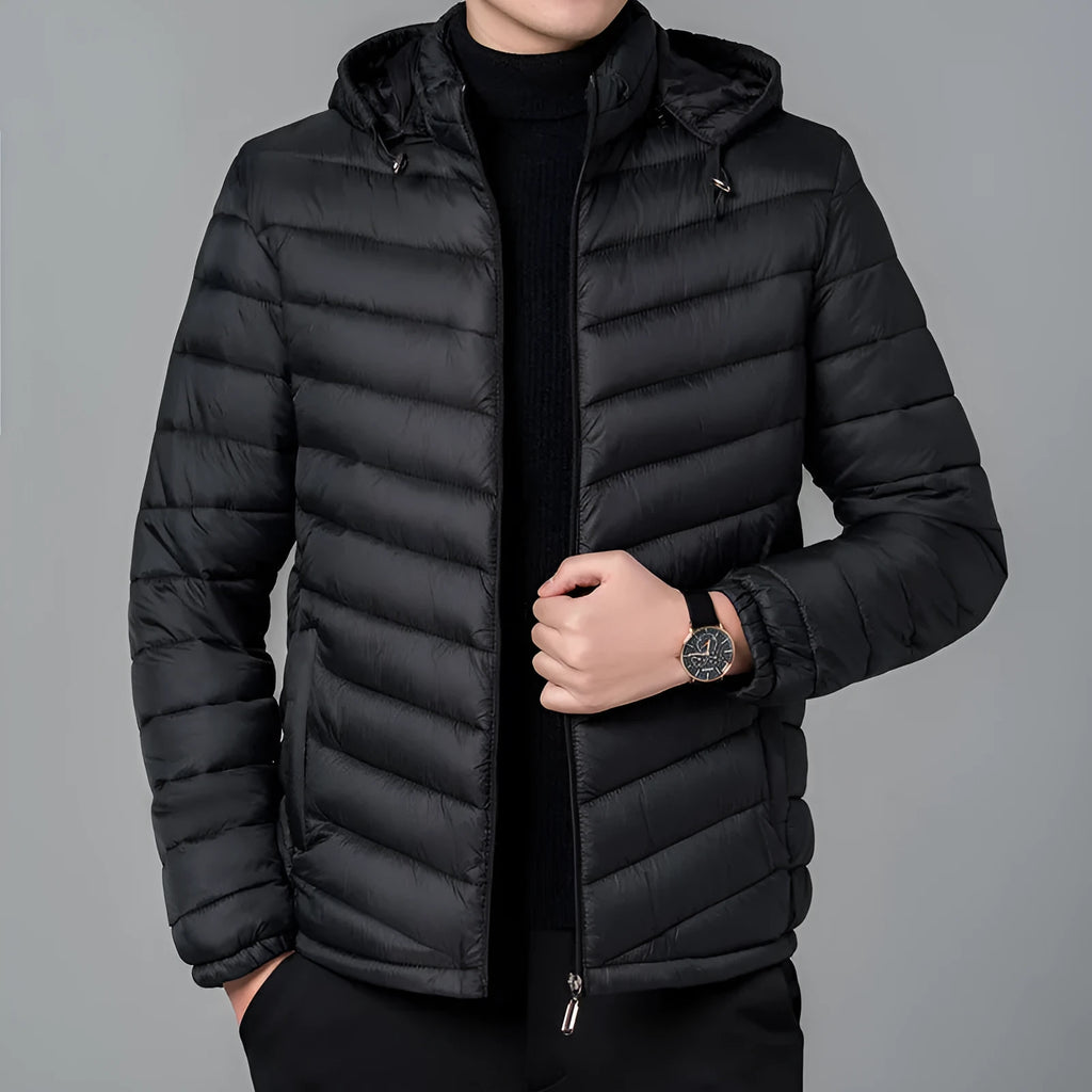 Men's polyester cotton jacket, double-sided wear, loose winter cardigan, obsidian black or dark blue, sizes XL-5XL