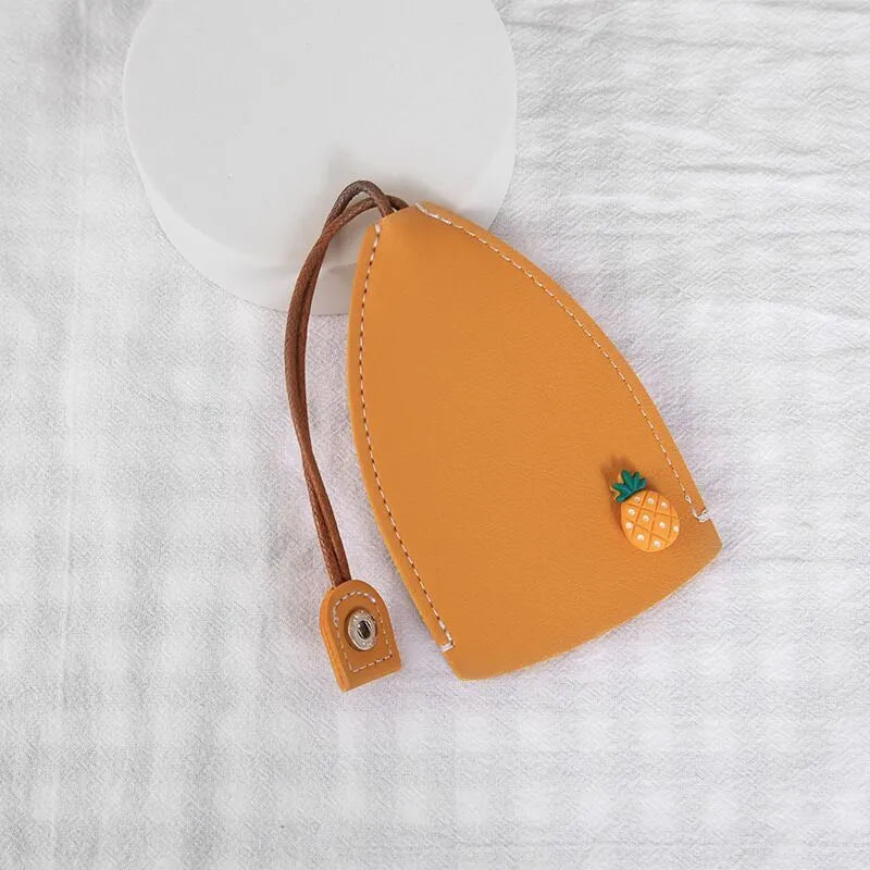 Cartoon design pull-out key case for car keys made from PU leather with pull-out tab